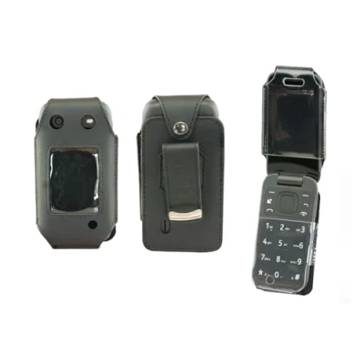 Afbeelding van caseroxx Leren tas met riemclip compatibel Nokia 2660 Flip van echt leer, en venster in zwart