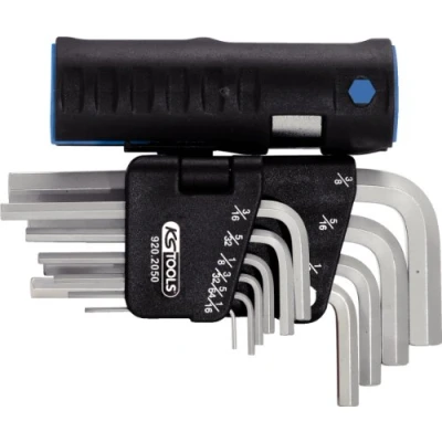 Afbeelding van KS Tools, Inbussleutel, 3 in 1 haakse steeksleutelset kort