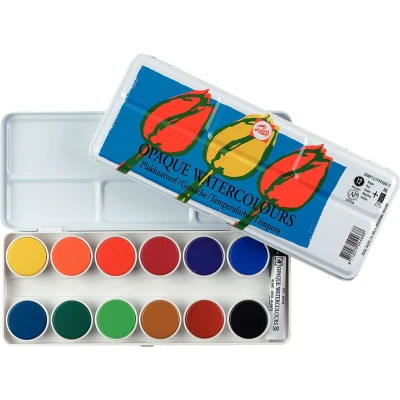 Afbeelding van Talens Dekkende Aquarelverf Set 12 napjes
