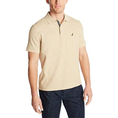 Afbeelding van Nautica Klassiek poloshirt met korte mouwen en voor heren, zwart, XXL, Kustkameel Heather, L