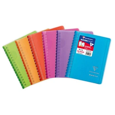 Afbeelding van Clairefontaine 321601C Koverbook Spiraal Notitieboek 9x14cm 50 Blad geruit 5x5 mm Wit Papier 90 g Wraparound polypro omslag Willekeurige Kleur