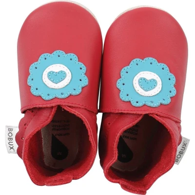 Afbeelding van Bobux Soft Soles Red dolie Babyslofjes EU 18