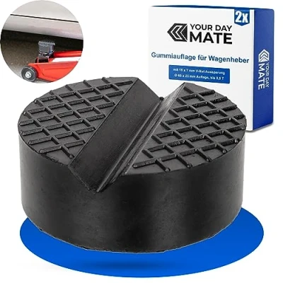 Afbeelding van Universele rubberen pad voor krik, 2 Pak, 65 x 25 mm, 15 7 mm V snede, Geschikt alle auto&#039;s tot 3.5 Ton, Anti slip kriksteun het manoeuvreren van krikken, Jack screw, for Car Pads