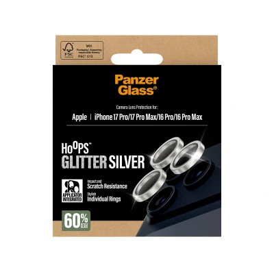 Afbeelding van PanzerGlass Hoops Glitter Silver Camera Lens Protector iPhone 17