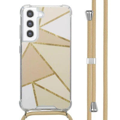 Afbeelding van imoshion Hoesje Geschikt voor Samsung Galaxy S21 FE Design met Koord Beige Graphic