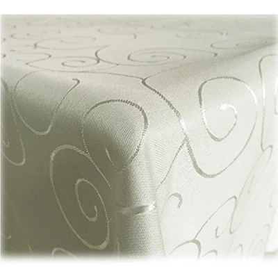 Afbeelding van JEMIDI tafelkleed ornamenten zijdeglans edele tafelhoes Champagne Vorm Eckig Maat 160x260