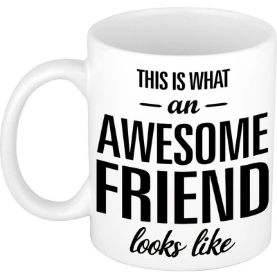 Afbeelding van Awesome friend cadeau mok / beker voor je BFF 300 ml feest mokken