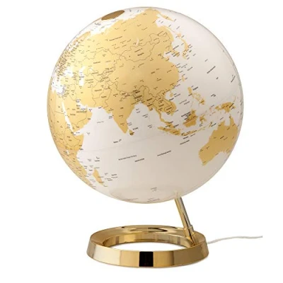 Afbeelding van Globe Bright Goud 30cm diameter kunststof voet met verlichting