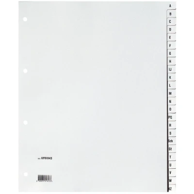Afbeelding van Q connect Alfabetische Tabbladen, A4, Pp, 24 Tabs, Grijs Tabbladen
