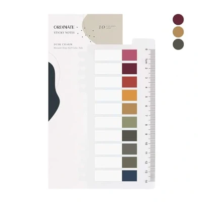 Afbeelding van Ordinate Transparante zelfklevende notities, plastic plakstrips, bladwijzers, pagemarkers, plakbriefjes, plakmarkeringen, planner, sticky notes, boektabs, bladwijzers (B 200 stuks Dusk Charm)