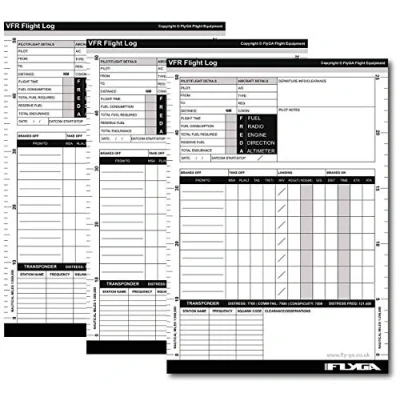 Afbeelding van FlyGA A5 VFR Pilot Log Pad (Vlucht Plog Boek) 3 Pack Voor PPL (A), LAPL, (H) &amp; CPL luchtvaart piloten