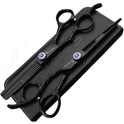 Afbeelding van kapper professionele schaar set linkshandig 6 inch haar schaarse kappers 440C hoge kwaliteit (6 inches, 2 stuks F)