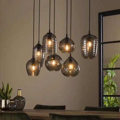Afbeelding van AnLi Style Hanglamp 4+3 hexagon mix