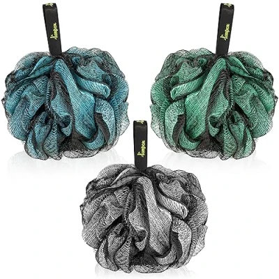 Afbeelding van Badspons [3 pack] douchespons, scrubhandschoen, badborstel, peelingspons, luffa spons, extra groot (mix C)