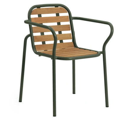 Afbeelding van Normann Copenhagen Vig Tuinstoel Robiniahout met Armleuning Groen