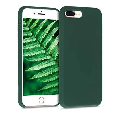 Afbeelding van kwmobile telefoonhoesje compatibel met Apple iPhone 7 Plus/iPhone 8 Plus hoesje Zachte case voor smartphone Back cover in mosgroen