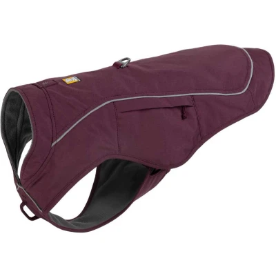 Afbeelding van RUFFWEAR Overcoat Fuse hondenjas met harnas, 2 in 1 weerbestendig hondenpak combo, premium fleece gevoerd, verstelbare lichtgewicht en waterdichte regenjas, paarse regen Medium