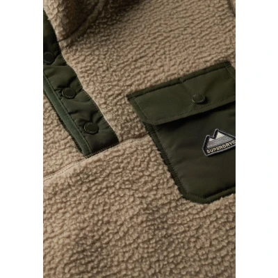Afbeelding van Fuji fleecetrui met Halve Drukknoopsluiting Beige Grootte: XL