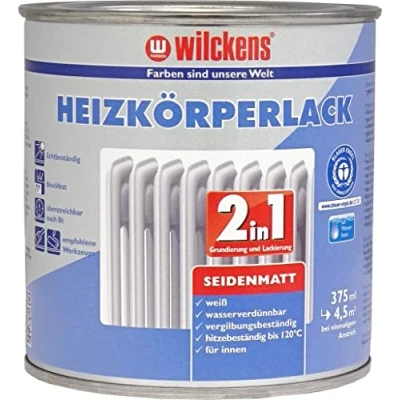 Afbeelding van Wilckens 2 in 1 radiatorlak zijdemat wit 375 ml