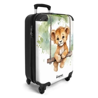 Afbeelding van NoBoringSuitcases.com® Baby koffer leeuw Trolley koffertje jungle 55x35x25