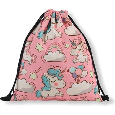 Afbeelding van Jumada&#039;s Zwemtas Gymtas &quot;Roze&quot; Luxe Rugtas met trekkoorden Unicorn Meisjes rugzak