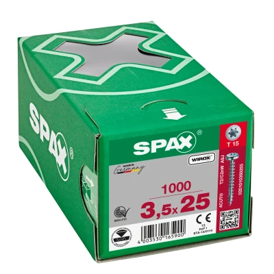 Afbeelding van Spax T star spaanplaatschroef vz ck 3.5x25mm Torx TX15 (1000 st)