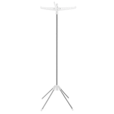 Afbeelding van SONGMICS wasdroger, staande droger, 3 zwenkarmen voor kleerhangers, draaibare 4 poten, binnengebruik, hoogte 150 cm, wit en zilver LLR510W01