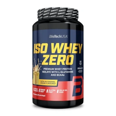 Afbeelding van BioTechUSA Iso Whey Zero Premium Protein Isolate Grass Fed Enzyme Free Sugar and Gluten free, 908 g, Catalaanse Karamel Room