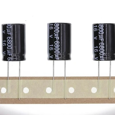 Afbeelding van 10 stuks 16 V 6800UF elektrolytische condensator van aluminium, plug in x 25, 25 mm