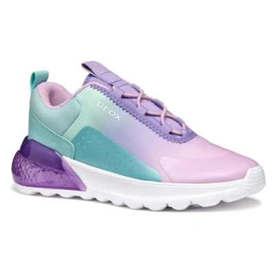 Afbeelding van Geox Meisje J Activart Illuminus Sneakers, Aqua Lilac, 27 EU