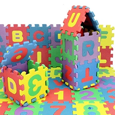 Afbeelding van 36 Stuks Puzzel Mat Baby Kruipen Schuim Vloermat voor Kinderen Nummers Alfabet Speelkleed Kleurrijke Interlock Speelmatten