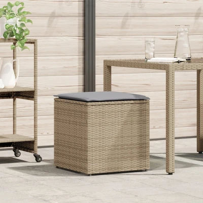 Afbeelding van vidaXL Opbergbox voor buiten Beige Synthetisch riet Middelgroot