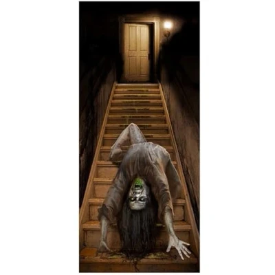 Afbeelding van Fiestas Horror deur scenesetter/deurposter bezeten meisje Halloween thema versiering 180 x 80 cm Feestdeurdecora