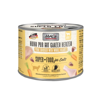 Afbeelding van 6x200g Kip Puur met Gevogelteharten MAC&#039;s Kattenvoer