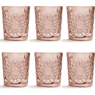 Afbeelding van Libbey Drinkglas Hobstar Roze 355 ml/ 35,5 cl 6 stuks vintage design vaatwasserbestendig hoge kwaliteit