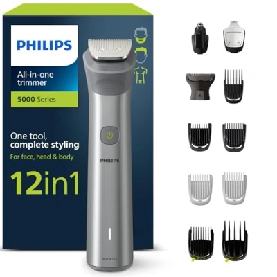 Afbeelding van Philips Series 5000 All in One trimmer, 12 1 Multigroom voor gezicht, hoofd en lichaam, één apparaat, complete styling, 14 lengtestanden (0,5 16 mm) (model: MG5950/15)