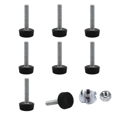 Afbeelding van SKIR&#039;CO 8 stuks, meubelstelpoten, M6 x 30 mm, verstelbare ronde poten met een diameter van 20 draadnivellervoet (inclusief moeren)