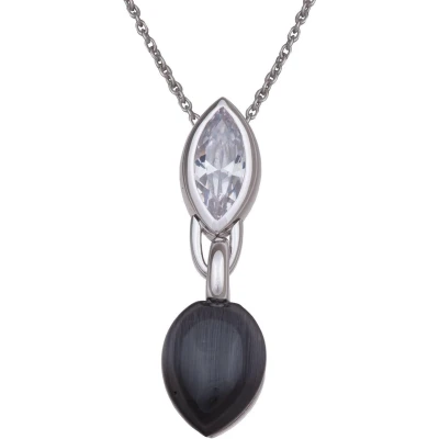Afbeelding van Orphelia Hanger + Ketting Black Cateye Zirconium ZH 4531