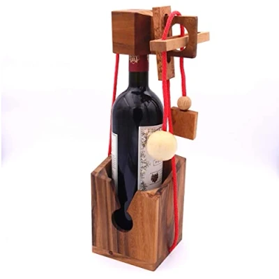 Afbeelding van ROMBOL Fleskluis edel denkspel van hout voor grote flessen, model: 1