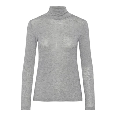 Afbeelding van YASWOOLA LS High Neck Top NOOS, Medium grijs (grey melange), XS
