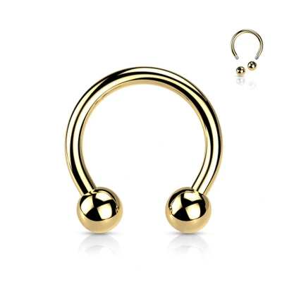 Afbeelding van Piercing titanium basis horseshoe gold plated 1.2x8