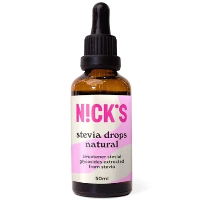 Afbeelding van NICKS stevia Drops, Natuurlijk vloeibaar, suikervrij tafelzoet, zonder calorieën met pipet 50 ml