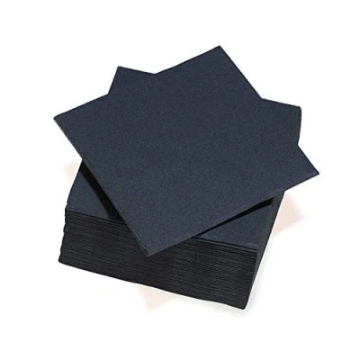 Afbeelding van Le Nappage papieren servetten Tex Touch kleur zwart FSC® gecertificeerde recyclebaar en biologisch afbreekbaar set van 40 grote maat 38 x cm
