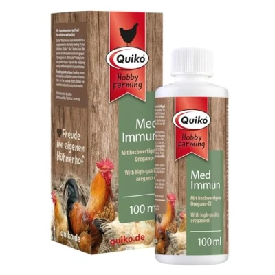 Afbeelding van Quiko Hobby Farming Med Immune 100ml Voor kippen, kwartels &amp; gevogelte Met hoogwaardige essentiële oliën uit natuurlijke oregano Rijk aan vitamines Gebruikt de kracht van natuur
