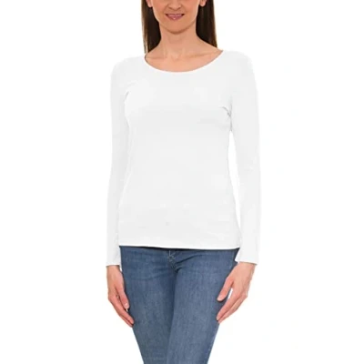 Afbeelding van Alkato Dames Top met Lange Mouwen Ronde Hals, Jeans, M