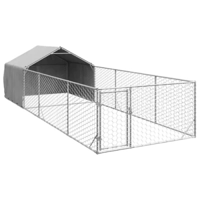 Afbeelding van vidaXL Hondenkennel met ren 6x2x1,5 m gegalvaniseerd staal
