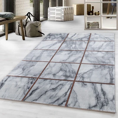 Afbeelding van Modern vloerkleed Marble Box Grijs/Bruin 140x200cm Adana Carpets
