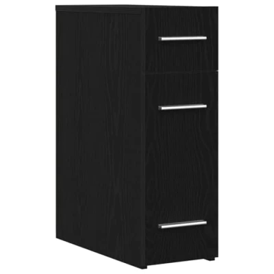 Afbeelding van vidaXL Apothekerkast Zwart eiken Bewerkt hout 20 x 45.5 60 cm