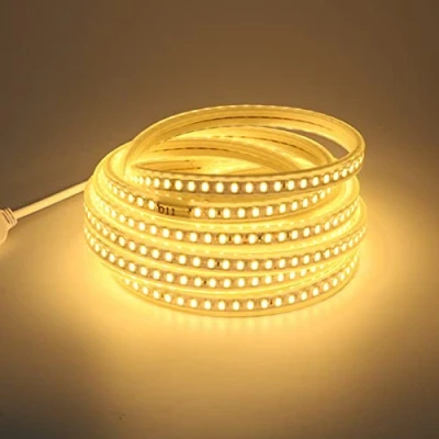 Afbeelding van 5 Meter LED Strip 220V met EU Stekker, 5730 120 leds/m 5M Warm Wit IP67 Waterdicht Flexibel Strips Licht (Warm wit, 5)