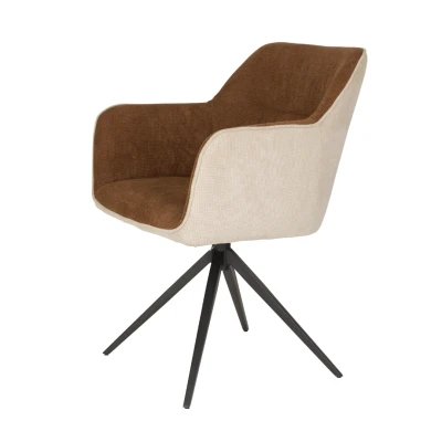 Afbeelding van Feliz Lifestyle Daley Eetkamerstoelen Beige/Bruin Set van 2